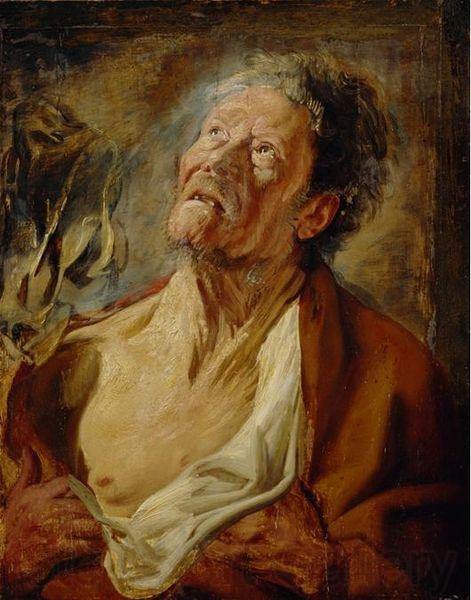 Jacob Jordaens Portrait of Abraham Grapheus as Job Norge oil painting art